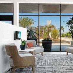 Seating area of a hotel lobby